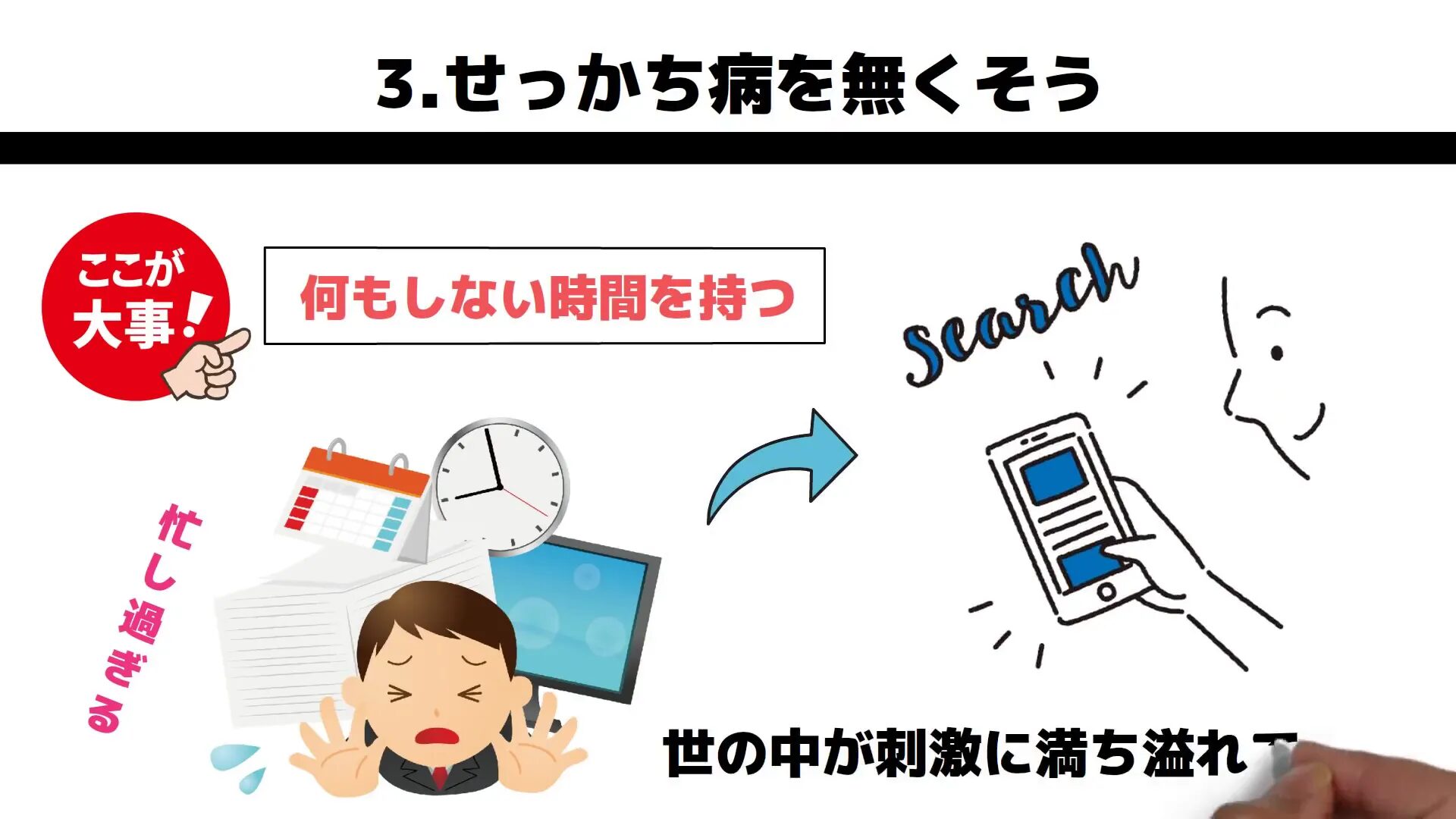 情報過多と現代人の忙しさの説明