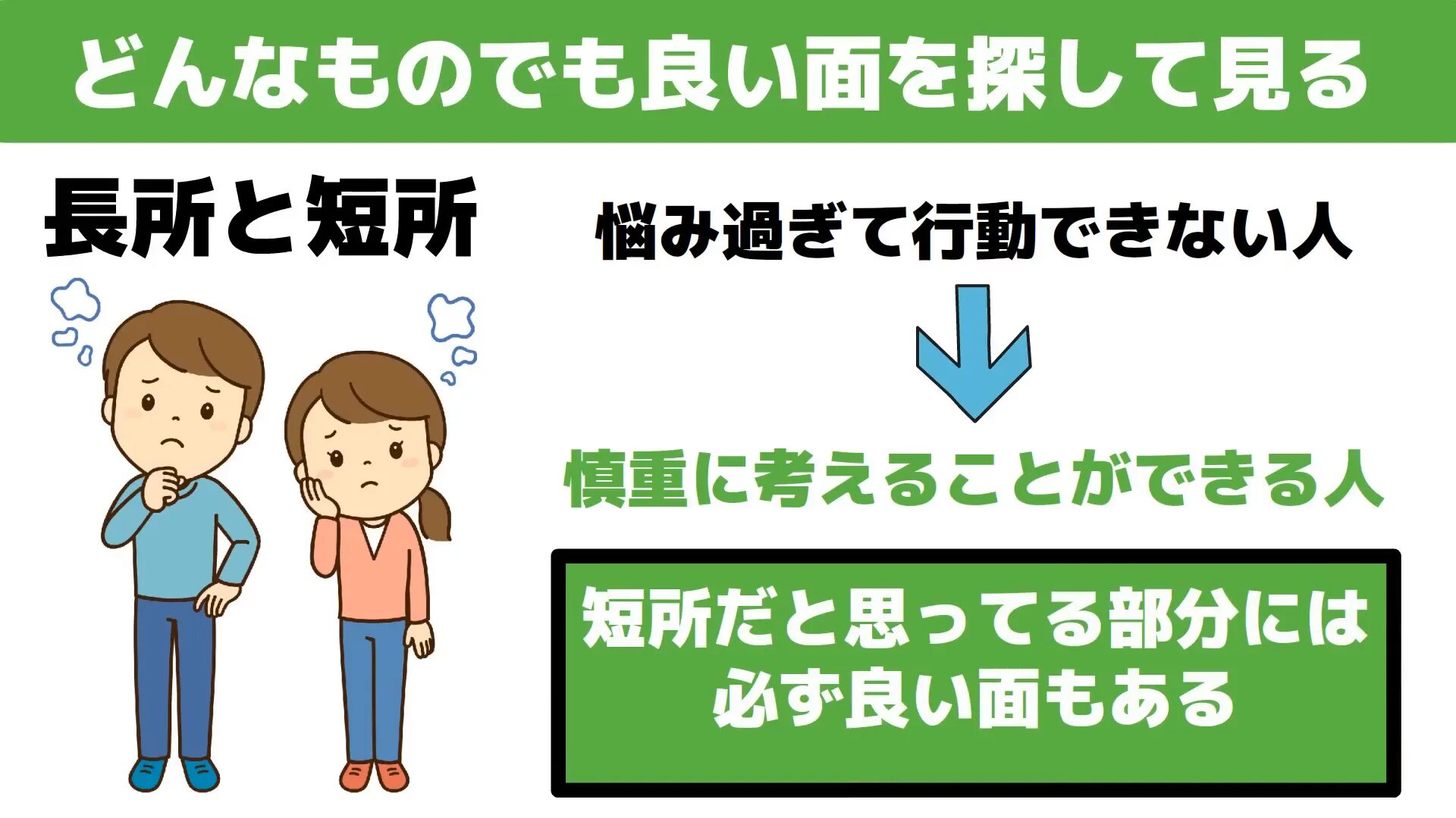 ポジティブな見方をするイメージ